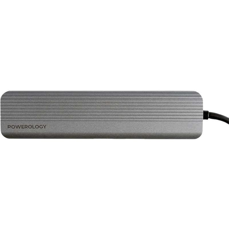 Powerology 6 in 1 Slim 4K HDMI USB-C Hub PD 100W USB MicroSD 2 Mascom International.webp